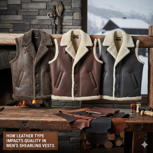 How Leather Type Impacts Quality in Men’s Shearling Vests