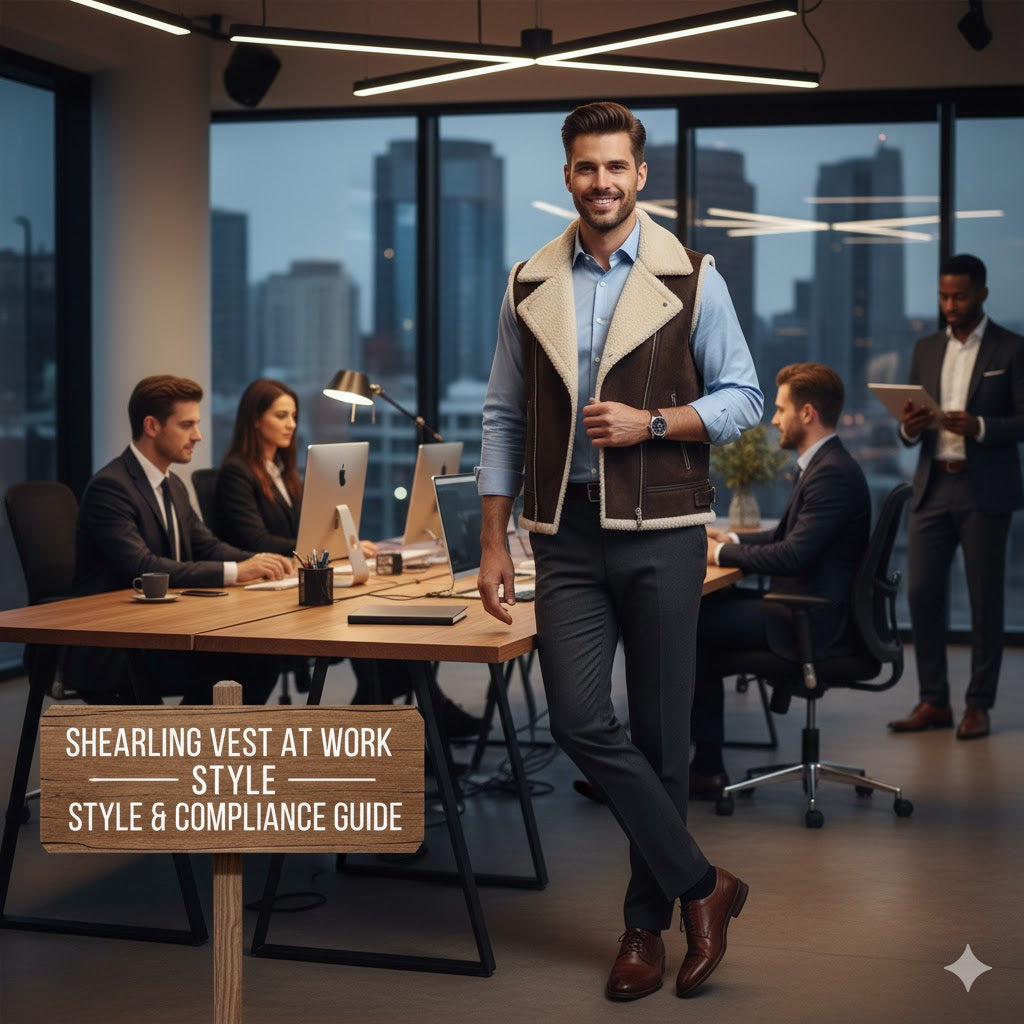 Wearing a Shearling Vest at Work Without Breaking Rules