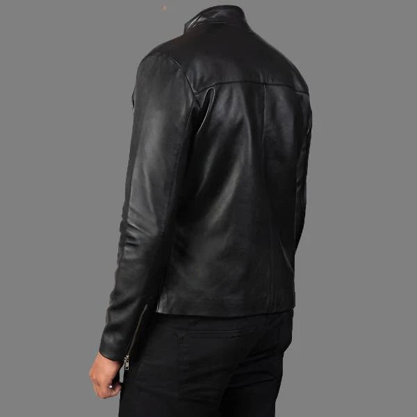 Adornica Black Leather Biker Jacket