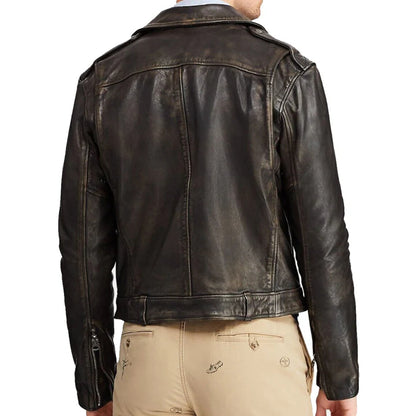 Iconic Men’s Cowhide Leather Biker Jacket – Heavy-Duty Motorcycle Style