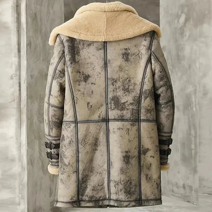 Men’s B3 RAF Sheepskin Leather Coat – Long Shearling Flight Jacket