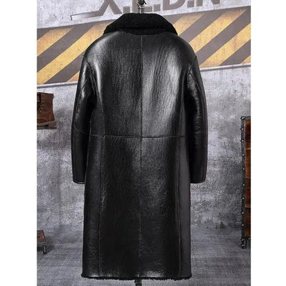 Men's Black Double-Sided Shearling Leather Coat