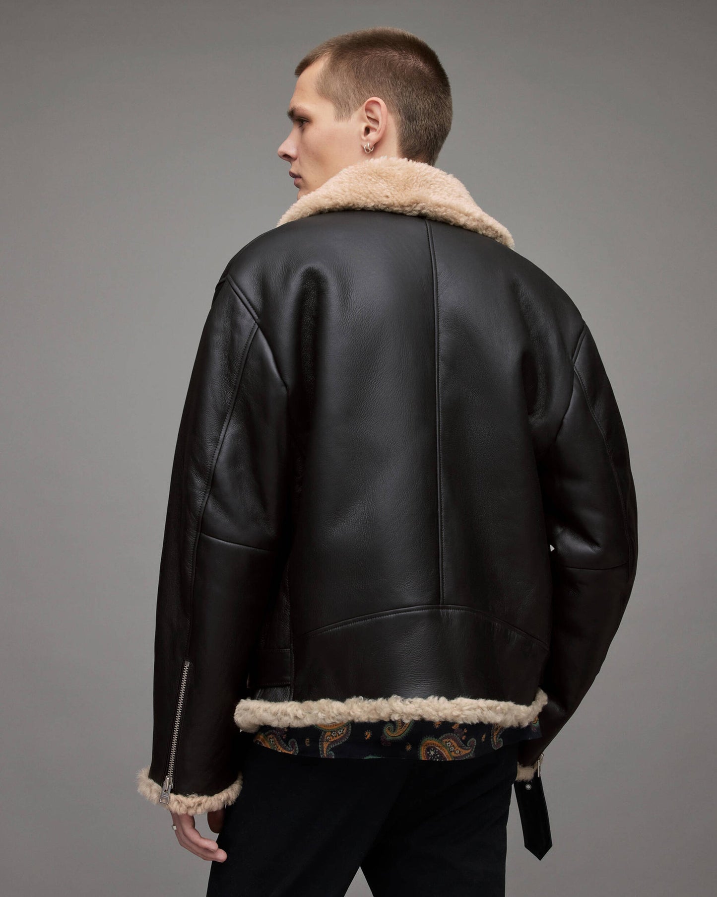 Men’s Dark Brown Shearling Leather Jacket