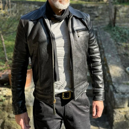 Men’s Vintage Biker Leather Jacket – Classic Motorcycle Style & Perfect Leather Gift for Him