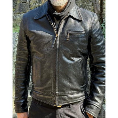 Men’s Vintage Biker Leather Jacket – Classic Motorcycle Style & Perfect Leather Gift for Him