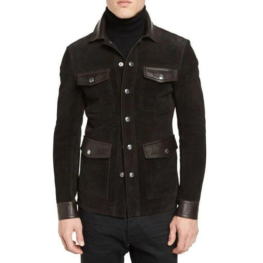 Stallon Brown Suede Trucker Jacket – Classic Western-Inspired Outerwear for Men