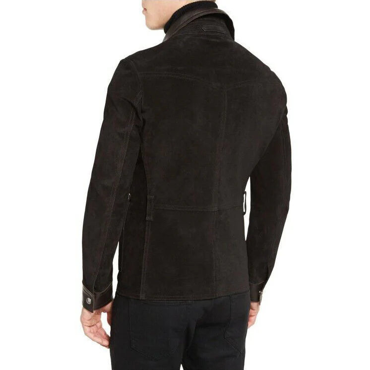 Stallon Brown Suede Trucker Jacket – Classic Western-Inspired Outerwear for Men