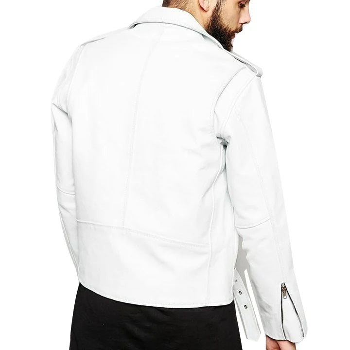 New Men's Slim-fit Genuine Lambskin Leather Motorcycle Jacket – Premium Biker Style