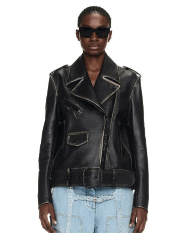 Vintage Rebel Women's Black Biker Leather Jacket