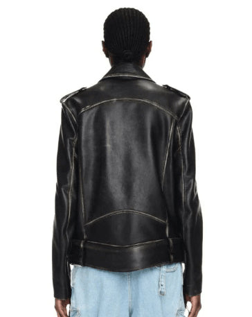 Vintage Rebel Women's Black Biker Leather Jacket