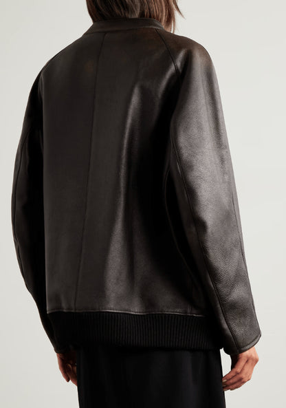 "Vintage Rebel Women's Black Distressed Leather Jacket"