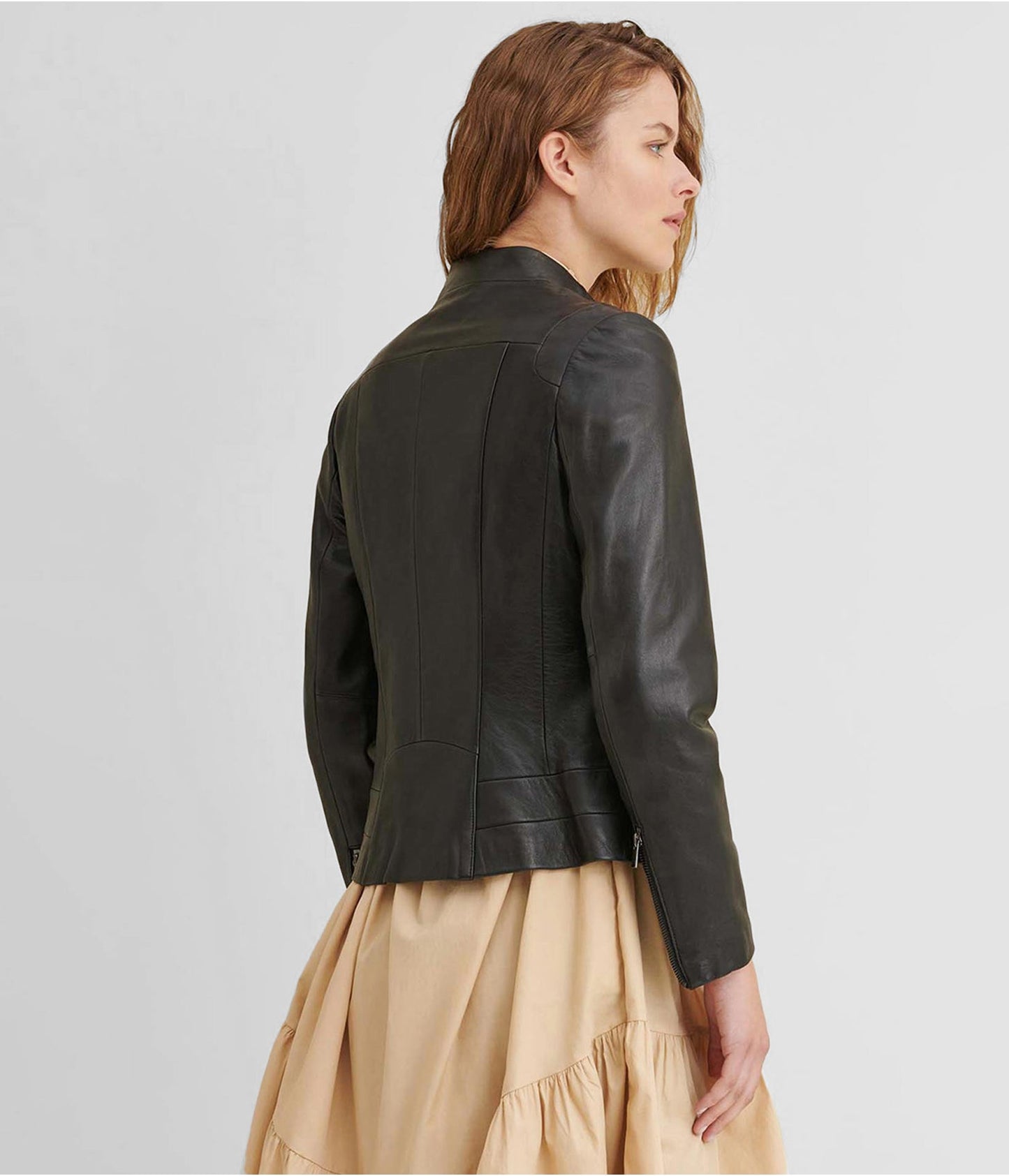 Women's Black Leather Biker Jacket