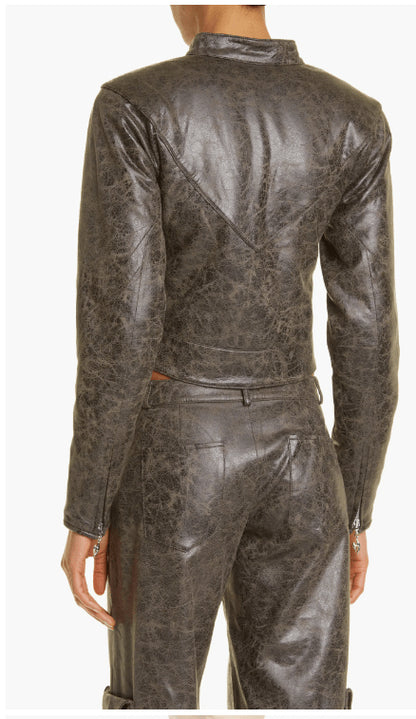 Women’s Black Vintage Motorcycle Leather Jacket