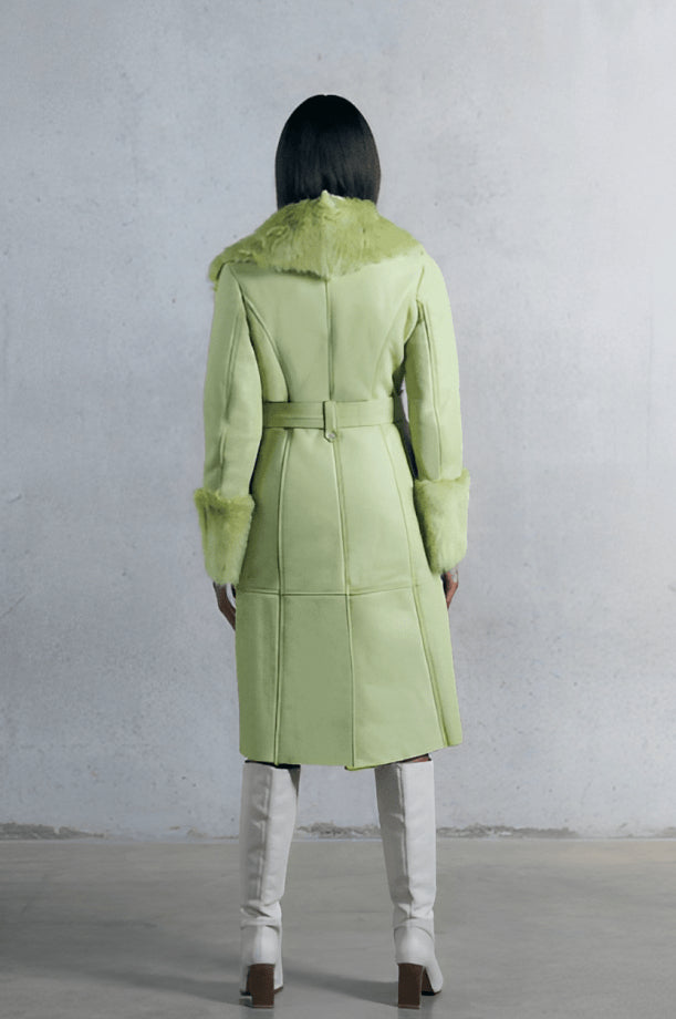 Women's Shearling Leather Trench Coat