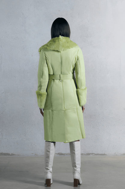 Women's Shearling Leather Trench Coat