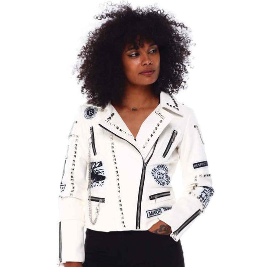 Women's Studded Leather Jacket