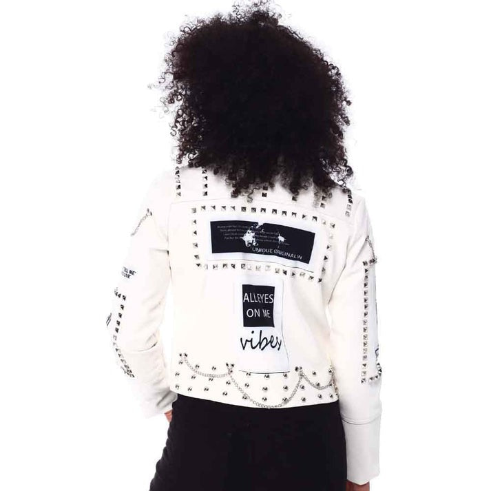 Women's Studded Leather Jacket