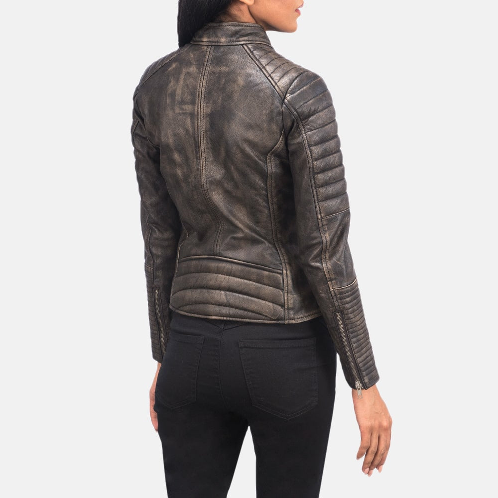 Women’s Vintage Black Motorcycle Leather Jacket