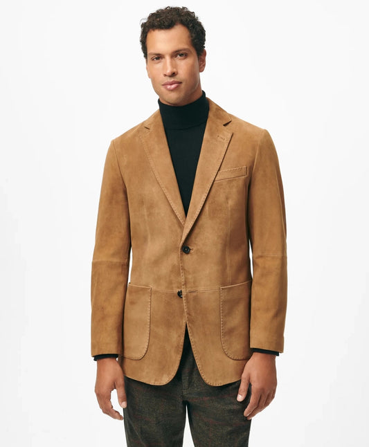 Men’s Suede Sport Coat – Soft Tailored Blazer for Casual & Formal Wear
